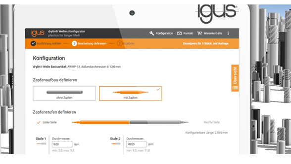 technical drawings and order directly with new igus online tool