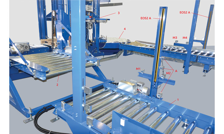 Reer Safety - Protection of Handling system with platform palletiser & wrapping machine