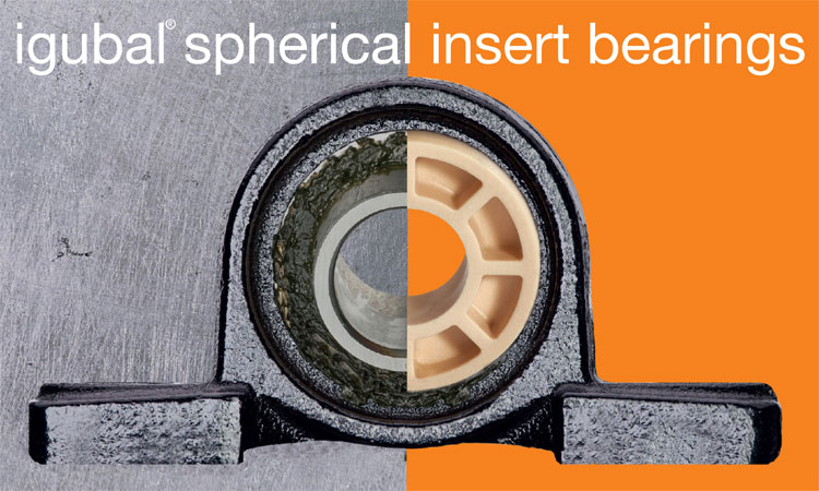 Maintenance free igubal spherical insert bearing from IGUS