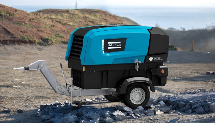 battery-driven portable screw compressor